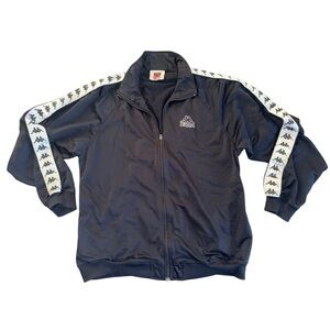 Vintage Kappa Men's Black and White Jacket